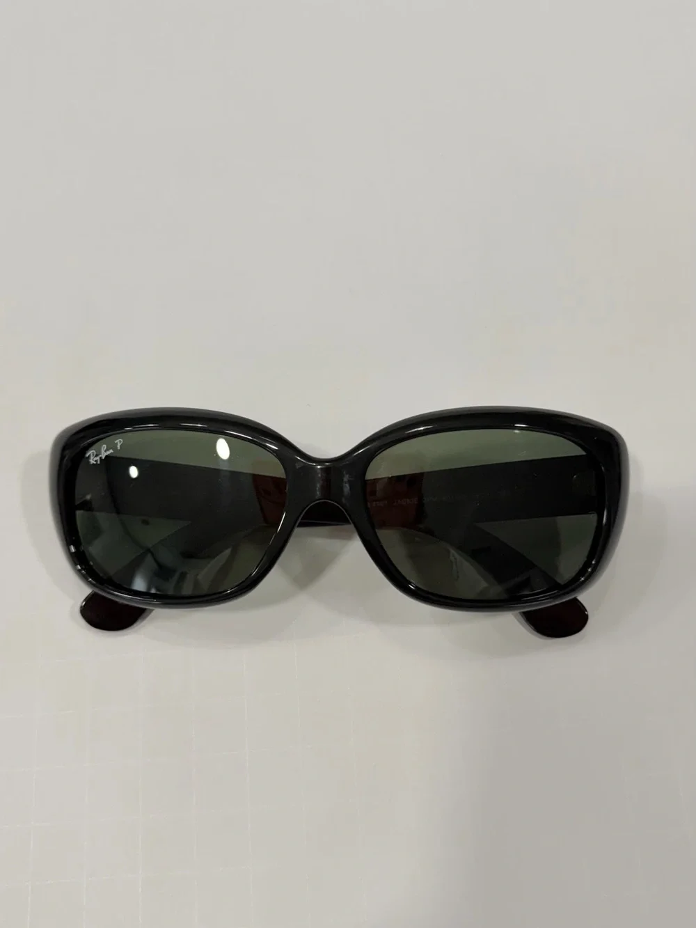 Ray-Ban Black Frame Sunglasses with Green Lenses